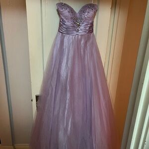 Elegant Purple Strapless Gown